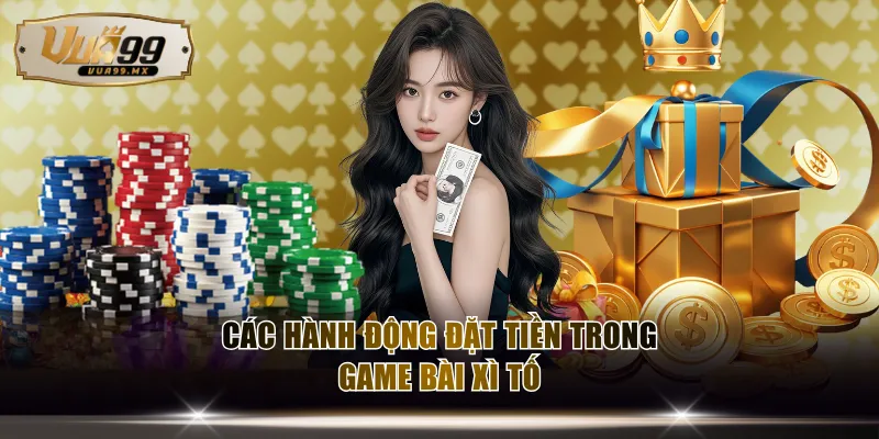 Các hành động đặt tiền trong game bài Xì Tố
