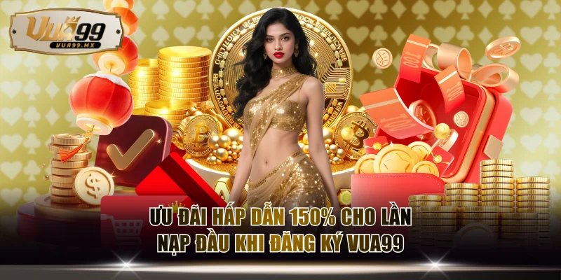 Ưu đãi hấp dẫn 150% cho lần nạp đầu khi đăng ký VUA99